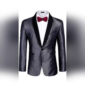 COOFANDY Men's SuitJacket Blazer One Button LuxuryWedding/Party Size S NWT
